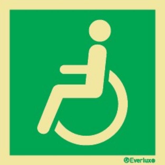 Reduced mobility people - escape route sign